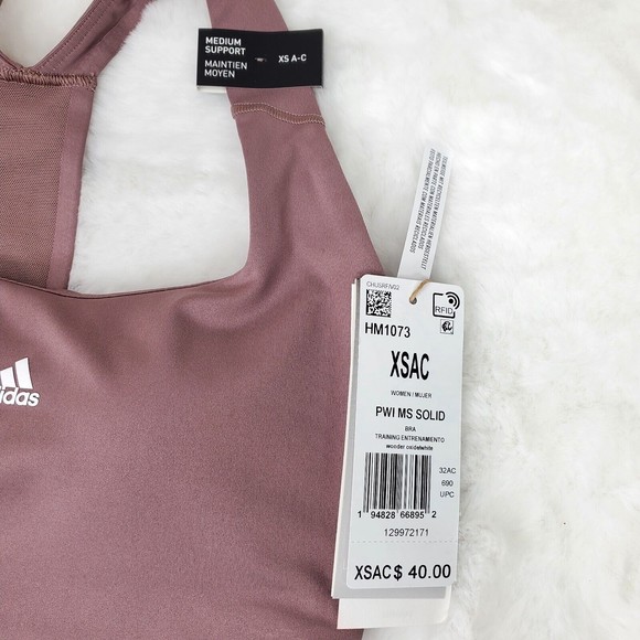 Adidas Powerimpact Training Sports Bra Medium-Support Women's Size XS AC NWT - Picture 2 of 4